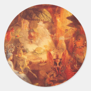 Sticker Rond Vintage Fairy Tale The Captive Robin par Fitzgeral