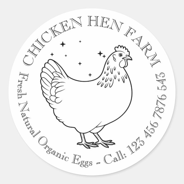 Sticker Rond Vintage Farm Hen Egg Carton (Devant)