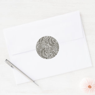 Sticker Rond Vintage Floral William Morris Willow Bough Black