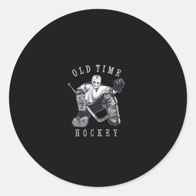 Sticker Rond Vintage Goalie Hockey Vintage (Devant)