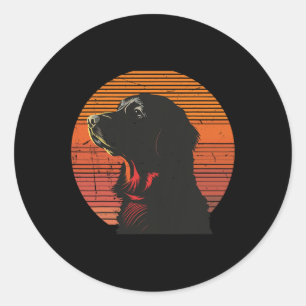 Sticker Rond Vintage Golden Retriever Amoureux de les chiens No