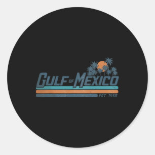 Sticker Rond Vintage Golfe Du Mexique Depuis 1550 Retro Vintage