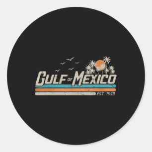 Sticker Rond Vintage Golfe Du Mexique Depuis 1550 Retro Vintage