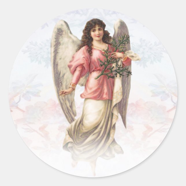 Sticker Rond Vintage Guardian Angel (Devant)