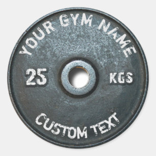 Sticker Rond Vintage Gym Owner ou utilisateur with Fitness Funn