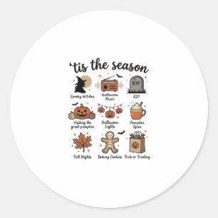 Sticker Rond Vintage Halloween Season Checklist Shirt Design_1