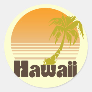 Sticker Rond Vintage Hawaii