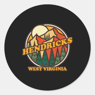 Sticker Rond Vintage Hendricks Virginie-Occidentale Randonnée M