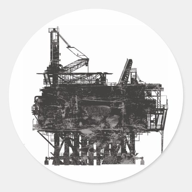 Sticker Rond Vintage Huile (Devant)
