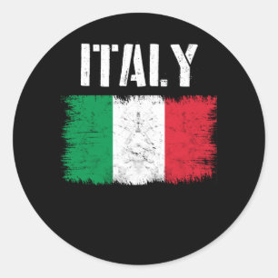 Sticker Rond Vintage Italy Italian Italy Italian Flag Pride
