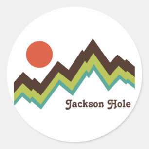 Sticker Rond Vintage Jackson Hole