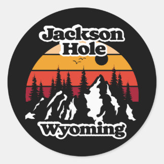 Sticker Rond Vintage Jackson Hole Wyoming