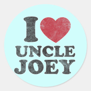 Sticker Rond Vintage J'Aime Oncle Joey