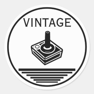 Sticker Rond VINTAGE Joystick