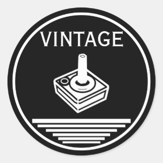 Sticker Rond VINTAGE Joystick