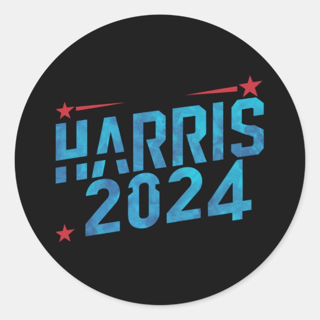 Sticker Rond Vintage Kamala Harris 2024 (Devant)