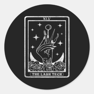 Sticker Rond Vintage La Lash Tech Carte Tarot The Lash Tech, S