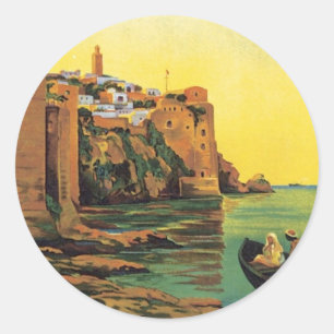 Sticker Rond Vintage Le Maroc Maroc