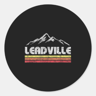 Sticker Rond Vintage Leadville Colorado Retro Mountain Bike Ski