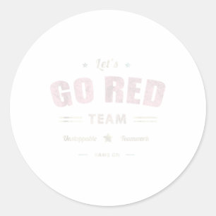 Sticker Rond Vintage Lets Go Red Team War Game Summum Concours