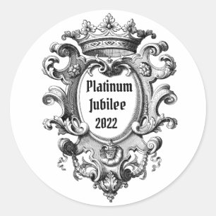 Sticker Rond Vintage look Platinum Jubilee 2022 Classic Round S