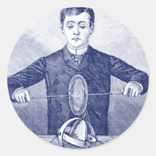 Sticker Rond Vintage Magic Trick ou expérience scientifique