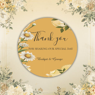 Sticker Rond Vintage Margaret Flower Elegance