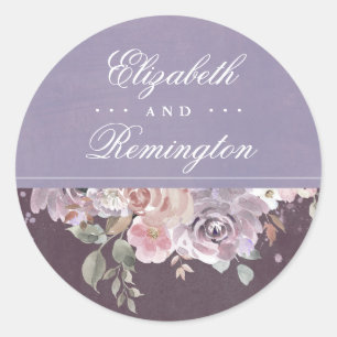 Sticker Rond Vintage Mariage Floral