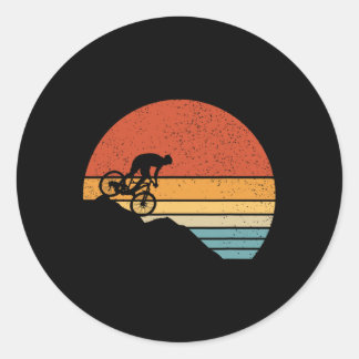 Sticker Rond Vintage Mountain Bike Outdoor Retro Mtb Downhill B