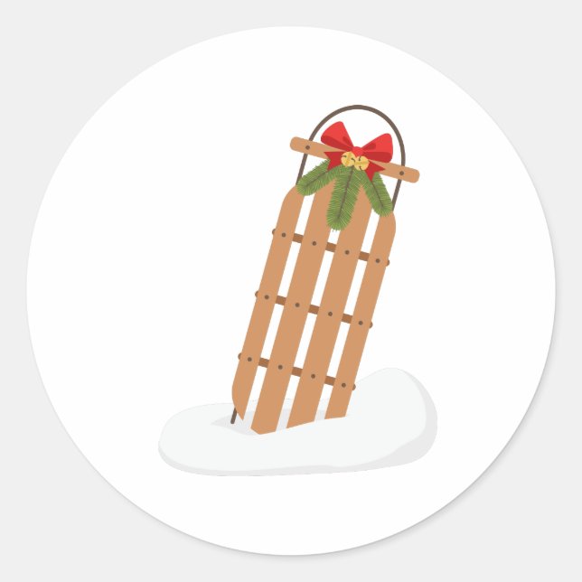 Sticker Rond Vintage neige (Devant)