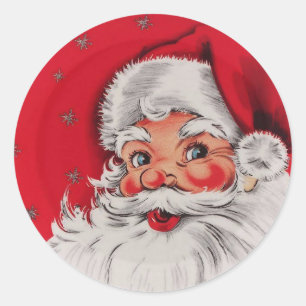 Sticker Rond Vintage Noël Père Noël