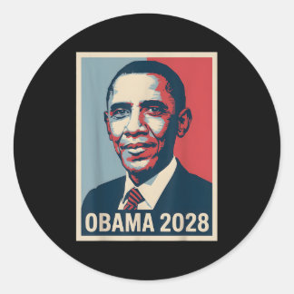 Sticker Rond Vintage Obama 2028 Un drôle d'élection politique p