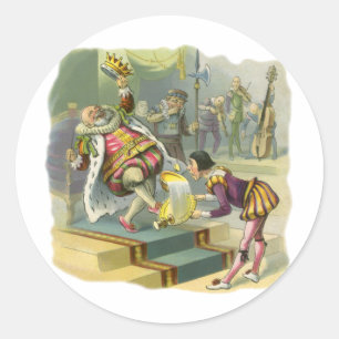 Sticker Rond Vintage Old King Cole Comptine Poème Chanson