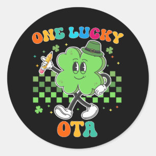 Sticker Rond Vintage One Lucky Ota Jour de la Saint-Patrick Éco