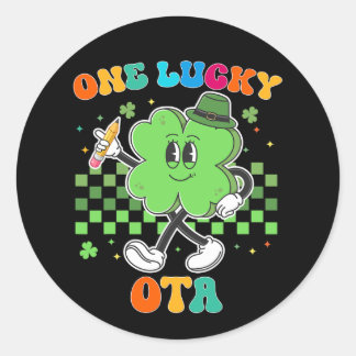 Sticker Rond Vintage One Lucky Ota Jour de la Saint-Patrick Éco