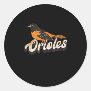 Sticker Rond Vintage Oriole Bird, Oriole Fan Supporter Bird