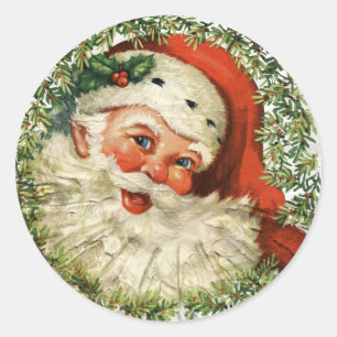 Sticker Rond Vintage Père Noël Grunge