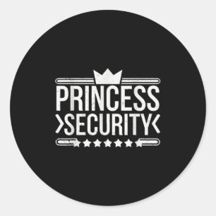 Sticker Rond Vintage Princess Security Boys Brother Anniversair
