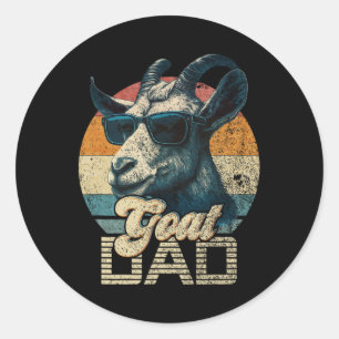 Sticker Rond Vintage Retro Chèvre Papa Meilleur Chèvre Daddy Da