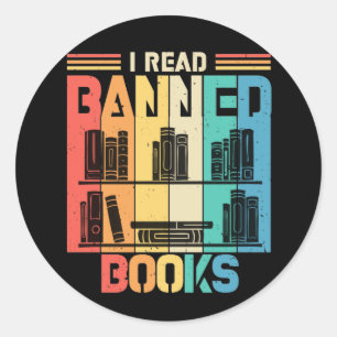 Sticker Rond Vintage Retro J'Ai Lu Des Livres Interdits Pour Lo