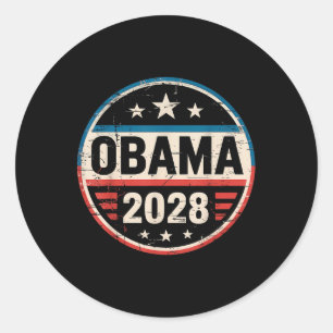 Sticker Rond Vintage Retro Obama pour le président 2028 Tee