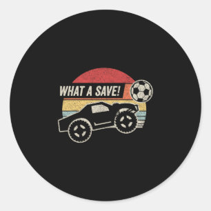 Sticker Rond Vintage Rétro Quelle économie ! Voiture de footbal