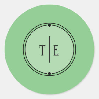 Sticker Rond Vintage romantique Inspiré Pale Green Mariage