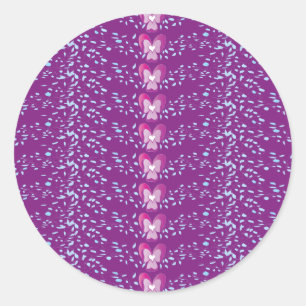 Sticker Rond Vintage rose Floral Violets fond d'écran motif