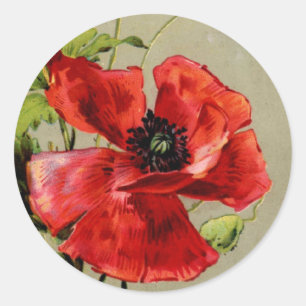 Sticker Rond Vintage rouge