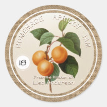 Vintage Rustic Apricot Jam personnalisée R Étiquet