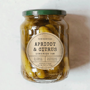 Sticker Rond Vintage rustique 70cl 1L Preserve Jam Jar Étiquett