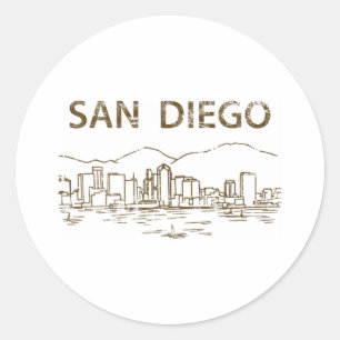 Sticker Rond Vintage San Diego