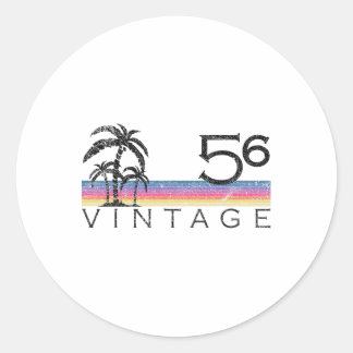 Sticker Rond Vintage Surfing 1956 Pacific Ocean Sunset Birthday