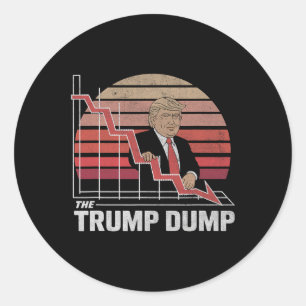 Sticker Rond Vintage Trump Dump Anti Trump Krach Boursier P
